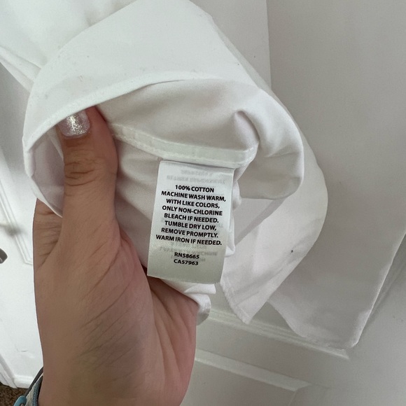 Nordstrom White Traditional Fit Dress Shirt SZ 19 - Picture 4 of 5